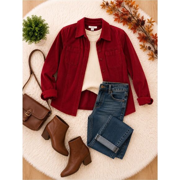 dressbarn Jackets & Blazers - Dressbarn Bold Red Corduroy Jacket